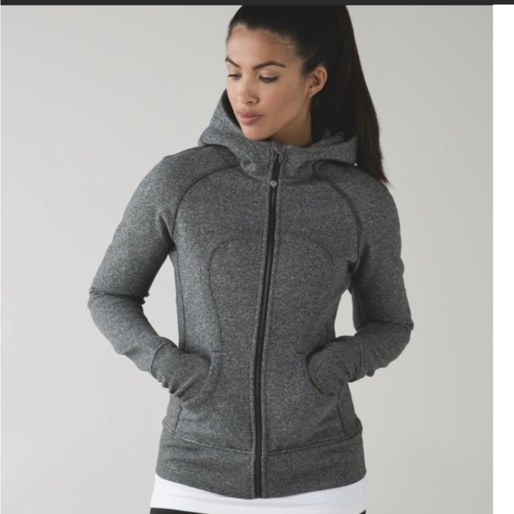 Lululemon Soulcycle full zip gray scuba hoodie